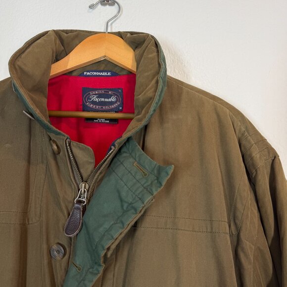 Vintage Faconnable Field Coat Jacket Brown 80s 90s Hong Kong Medium - Picture 4 of 12